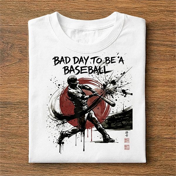 Bad Day to Be a Baseball Japanese Ink T-Shirt
