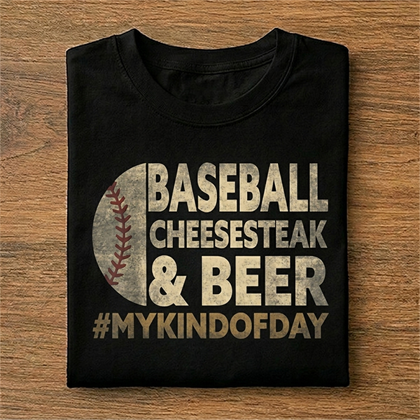 Baseball Cheesesteak Beer My Kind of Day T-Shirt