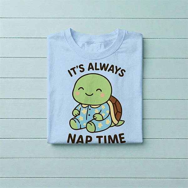 Cute Kawaii It Is Always Nap Time Turtle T-Shirt